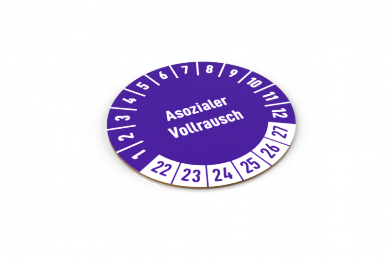 Untersetzer - Prüfplaketten | Asozialer Vollrausch | pr10192.6